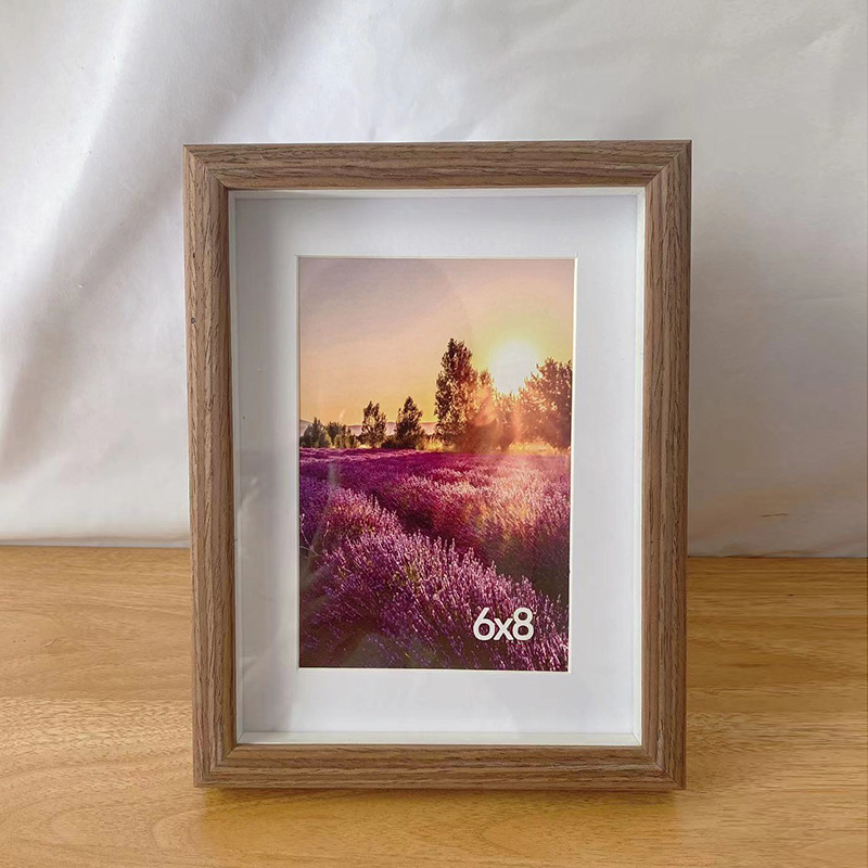 Nordic wooden photo frame DIY frame handmade dried flower specimen frame hollow 3D photo album for display wholesale 678 inches A4