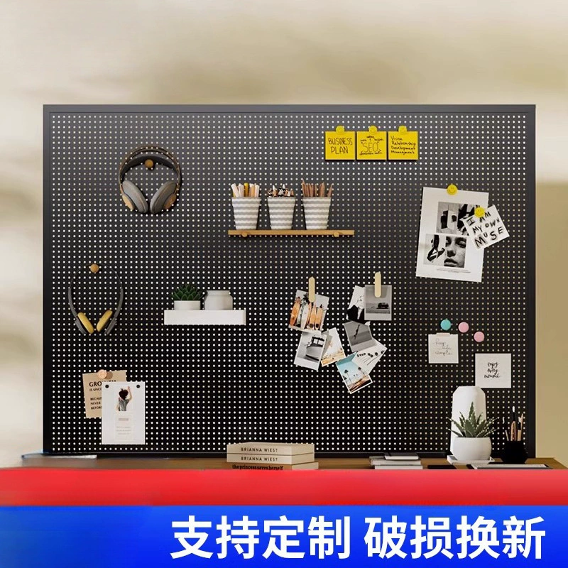 Многофункциональная перфорированная стеллажная панель с круглыми отверстиями для хранения, из нержавеющей стали, настенная, с крючками для инструментов и возможностью индивидуальной настройки