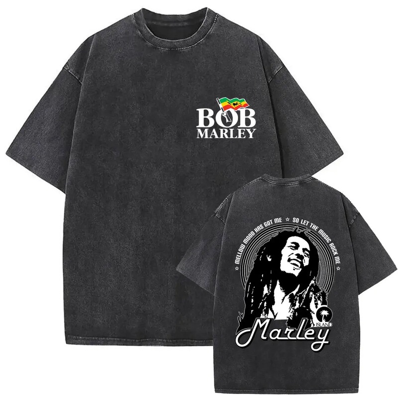 Music Men's Marley Washed Vintage T-Shirt Top Retro Streetwear 90S Pattern Reggae Punk Men's Vintage Women's Music Men's Marley Washed Vintage T-Shirt Top Retro Streetwear 90S Pattern Reggae Punk Men's Vintage Women's