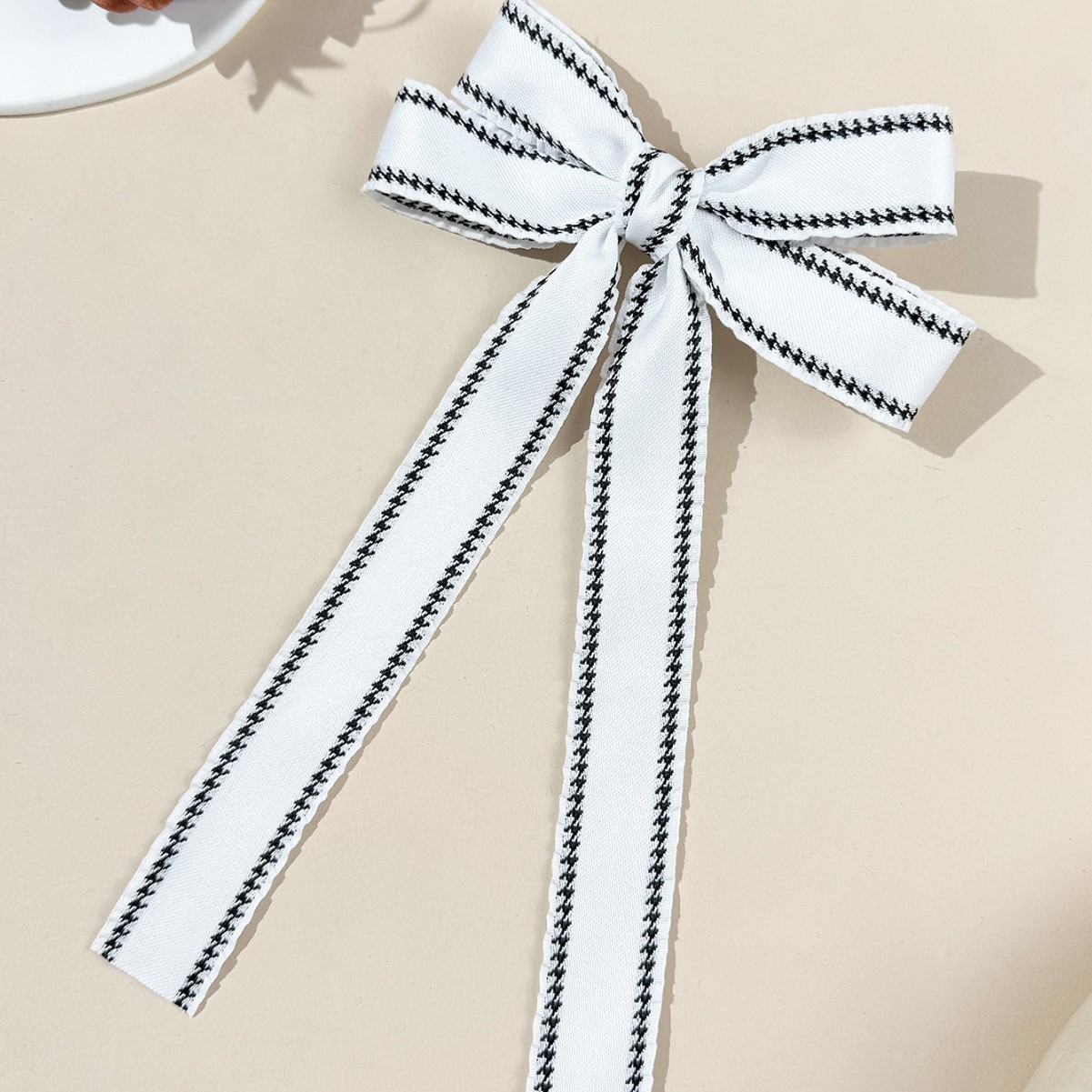 White, Pink, Black Color Sweet Women's Bow Knot Ribbon Hair Clip