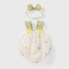 Famous baby onesie summer sleeveless tank top triangular halter dress for girls, crawling suit for newborns, princess diaper cover