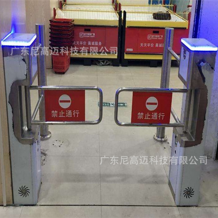 廊坊超市入口自动门感应式单向摆闸机游乐场进出通道电子智能闸门