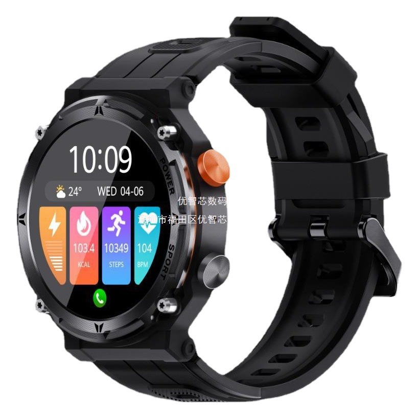 Nuevo reloj inteligente C21pro transfronterizo al aire libre a prueba de tres AI voz Frecuencia Cardíaca presión arterial monitoreo de oxígeno en la sangre reloj deportivo