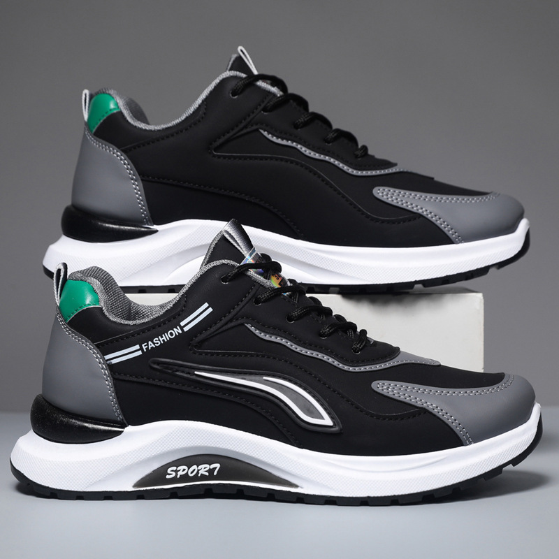 Zapatos casuales de hombre 2026 nuevos zapatos de correr de cuero transpirables de otoño para hombres zapatos deportivos de suela suave