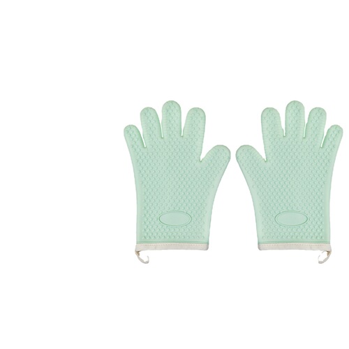 Five-finger silicone and cotton gloves with edges, widened silicone insulation gloves, baking oven and microwave oven gloves