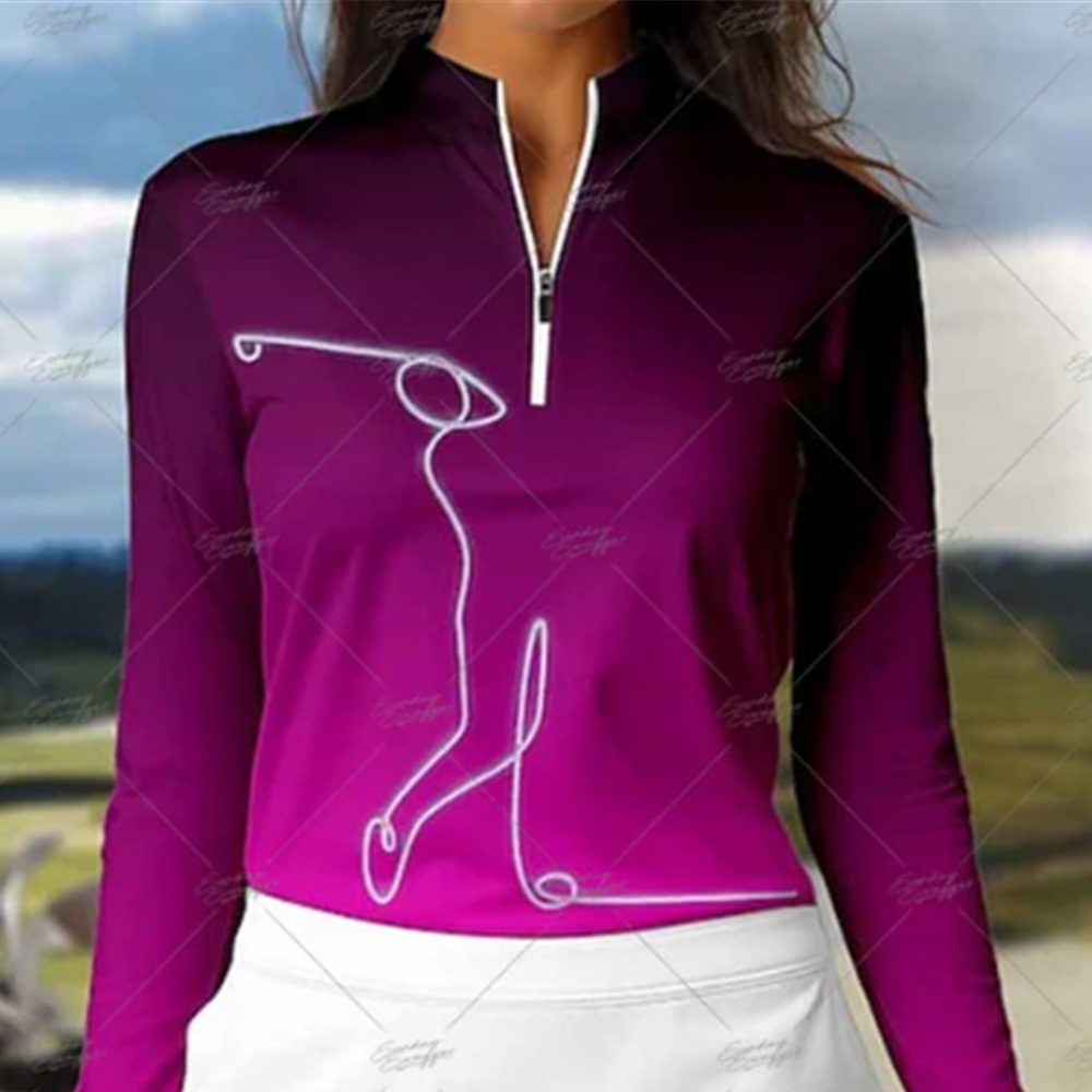 Golf Long Sleeve Polo 2024 Autumn and Winter New Women's Golf Quick-drying Breathable Moisture-wicking Tennis