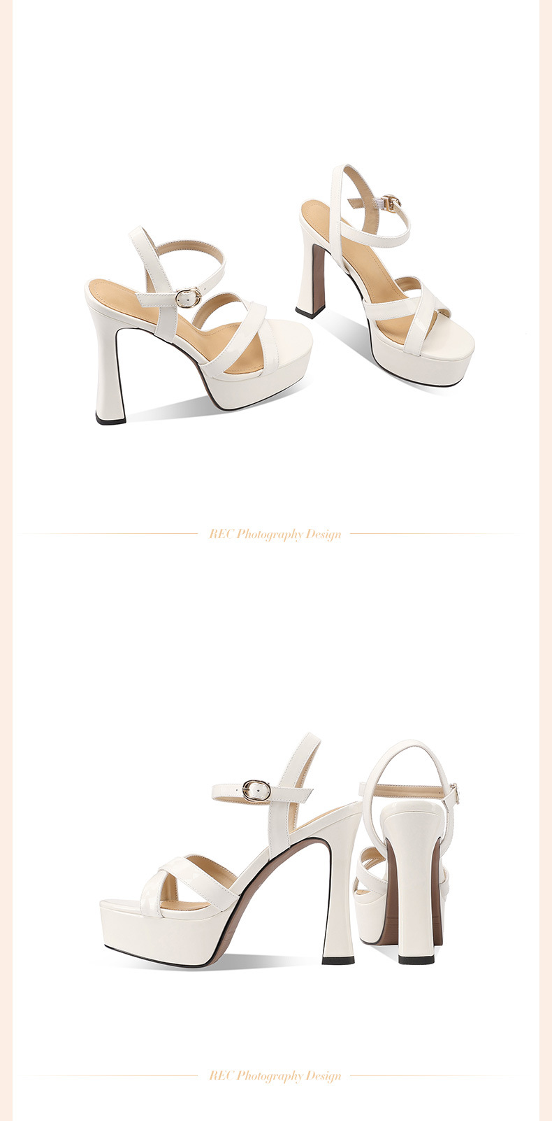 Sandal cao gót nữ hở mũi quai ngang đế dày phong cách Hàn Quốc — đen chi tiết 7