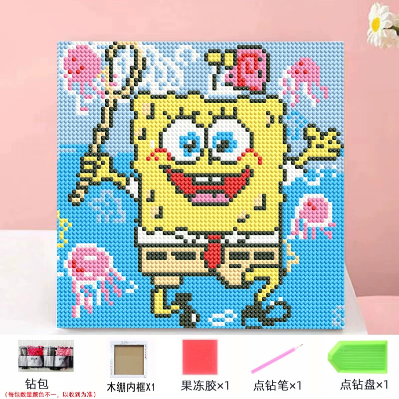 Набор алмазной мозаики DIY Kuromi и мультфильмы 20×20 см, рамка-наклейка, детское творчество