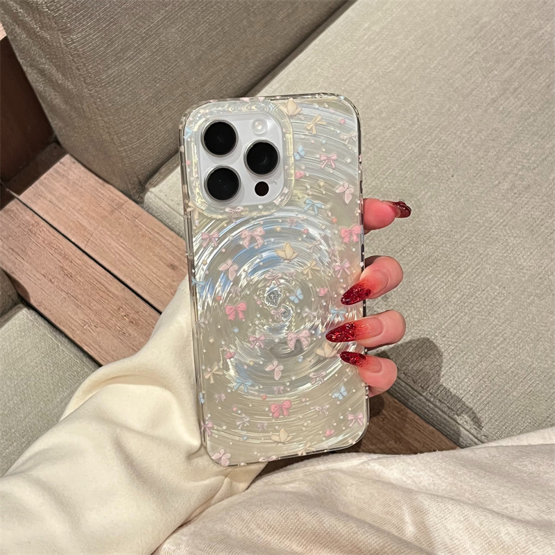 Girl ins color bowknot vlage vórtice para iPhone16ProMax Apple 15/14 funda para teléfono móvil 13 nuevo
