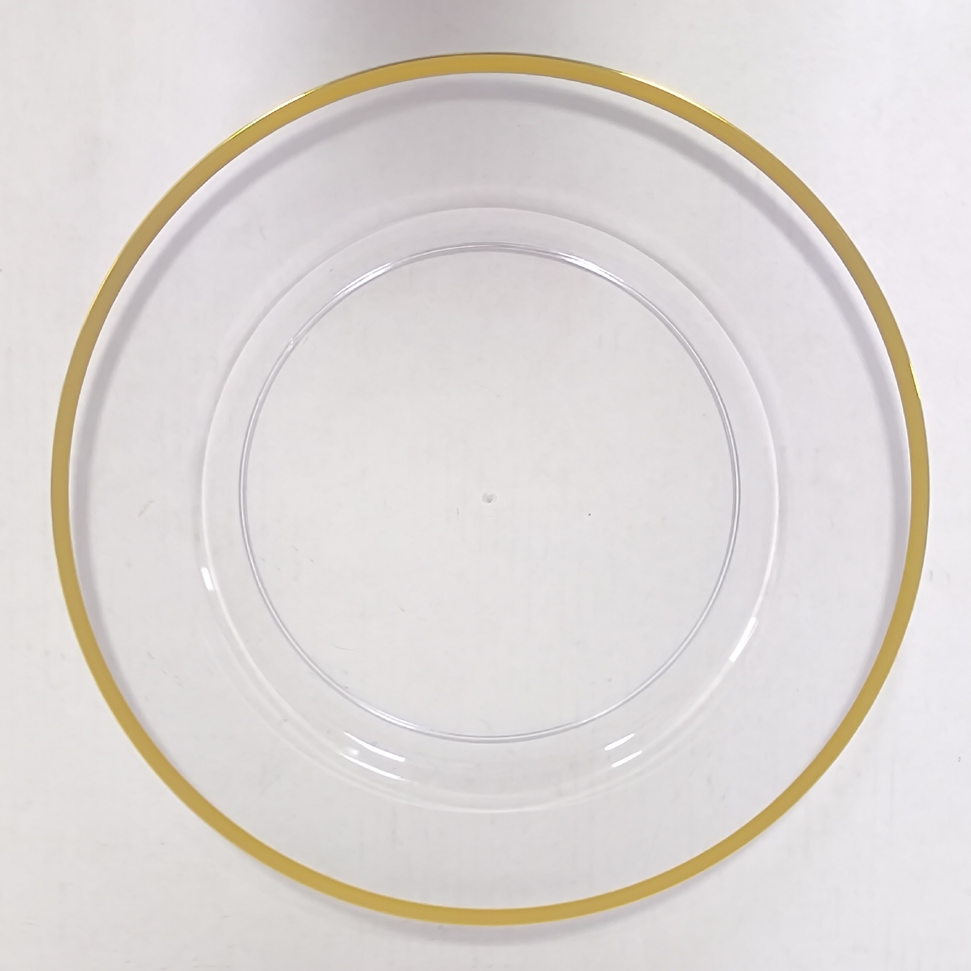 13 pulgadas acrílico transparente cargador de bordes de oro plano boda navidad baby shower party decoración plástica