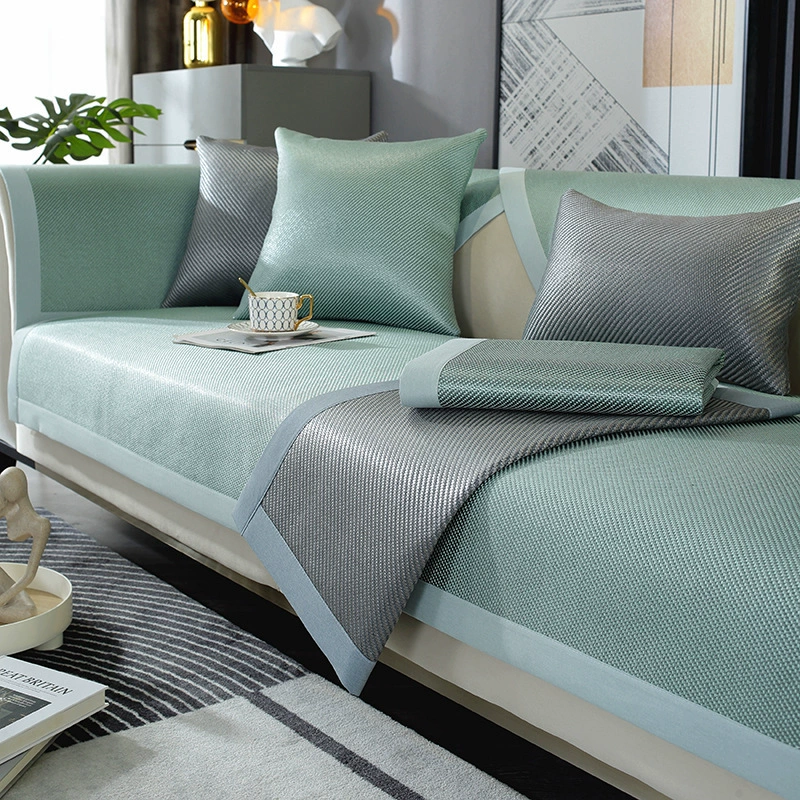 Летняя прохладная ледяная шелковая подушка дивана 2025 новый прямой нескользкий дышащий чехол для дивана