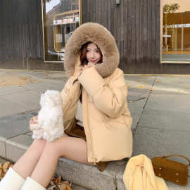 香榭颂90白鸭绒羽绒服女短款狐狸毛连帽百搭2025秋冬新款加厚外套