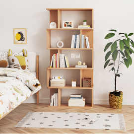 书架落地家用多层放书本架 简易书柜家用靠墙储物货架客厅组合