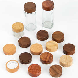 竹木盖工厂调味瓶竹盖 螺牙调味瓶竹木盖撒粉糖果罐木盖子竹盖子