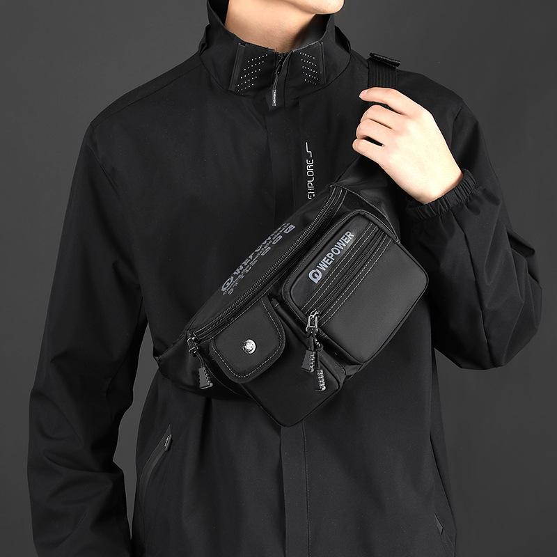 WEPOWER nuevo tipo de bolso de cintura de viento para hombres, bolso de hombro simple y ligero, bolso de pecho al aire libre multicapa