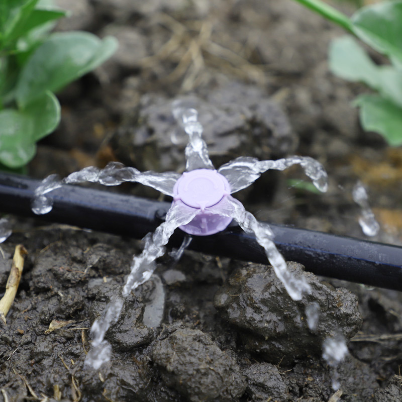 5 agujeros goteo púrpura compensación de presión ahorro de agua goteo ajustable accesorios de irrigación por goteo no incluidos impuestos