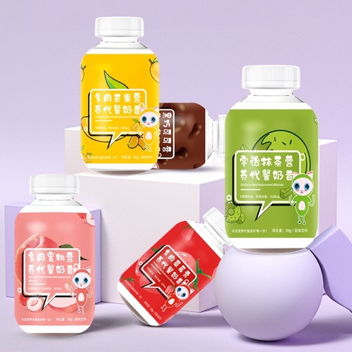 Meal replacement milkshake instant breakfast meal replacement powder small fat bottle strawberry meaty fruit milkshake bulk meal replacement grain-free powder