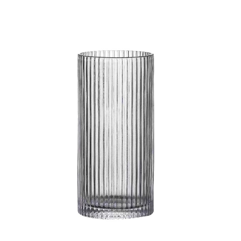 Vaso de vino europeo simple con patrón vertical de vidrio corrugado casero taza de champán taza de vino taza de helado taza de cóctel