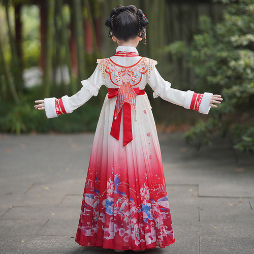 Hanfu children's winter New Year dress, children's ancient costume dress, national style Tang suit princess dress for little girls, New Year's clothing