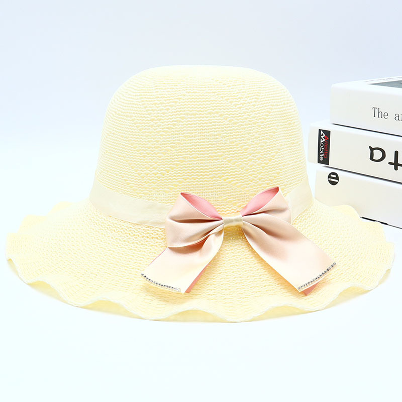 Nuevo sombrero de paja para mujer, sombrero de playa junto al mar, sombrero para el sol de verano de moda salvaje, protector solar, sombrero para el sol de protección UV