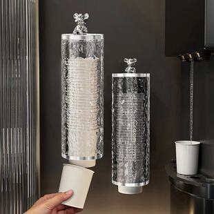 Disposable Water Cup Storage Rack Punch-free Wall-mounted Cup Taker Storage Paper Cup Holder Plastic Cup Automatic Cup Falling