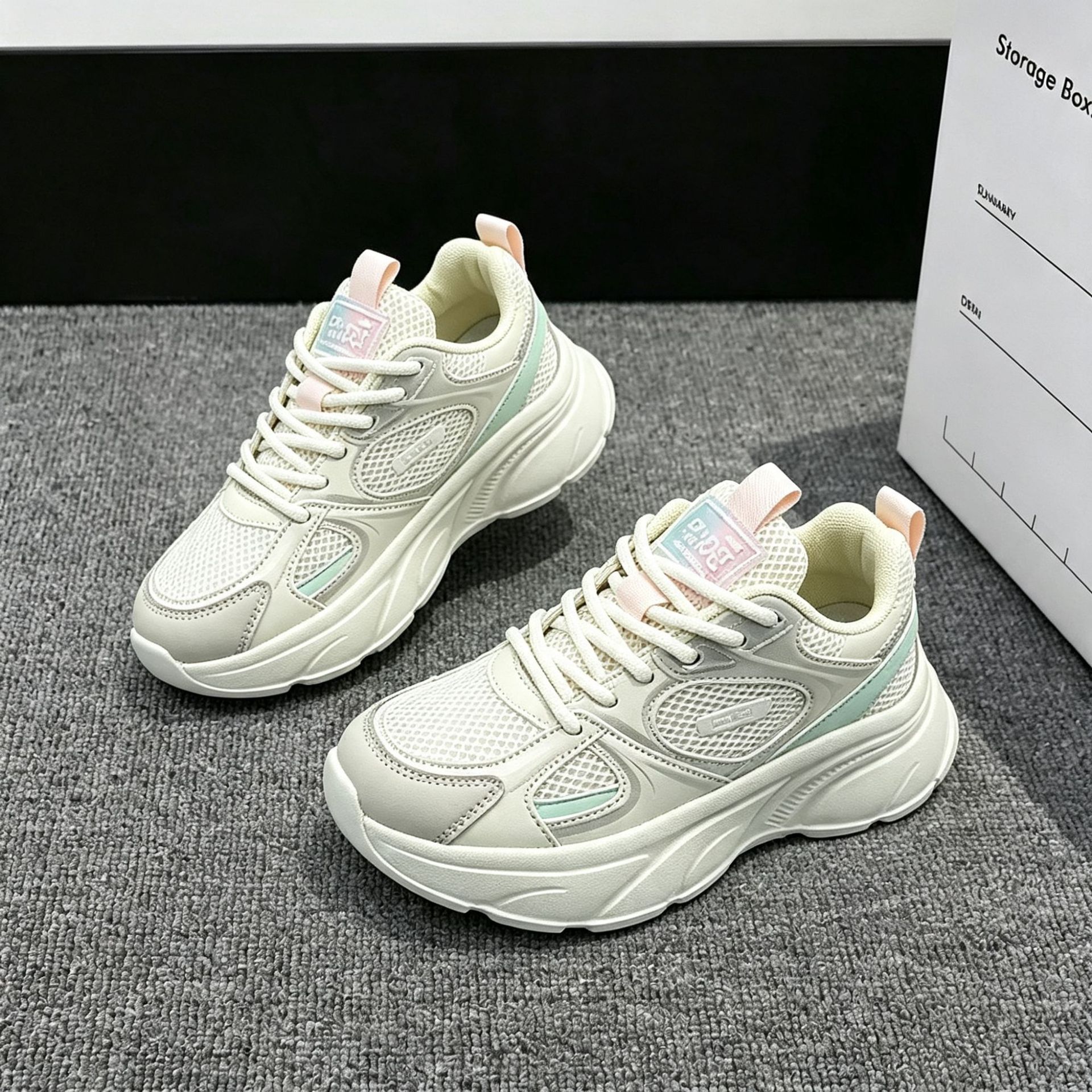 36-40 Tamaño de primavera y otoño Fujian parche de malla transpirable zapatos deportivos casuales zapatos de carrera universal estudiantes padres