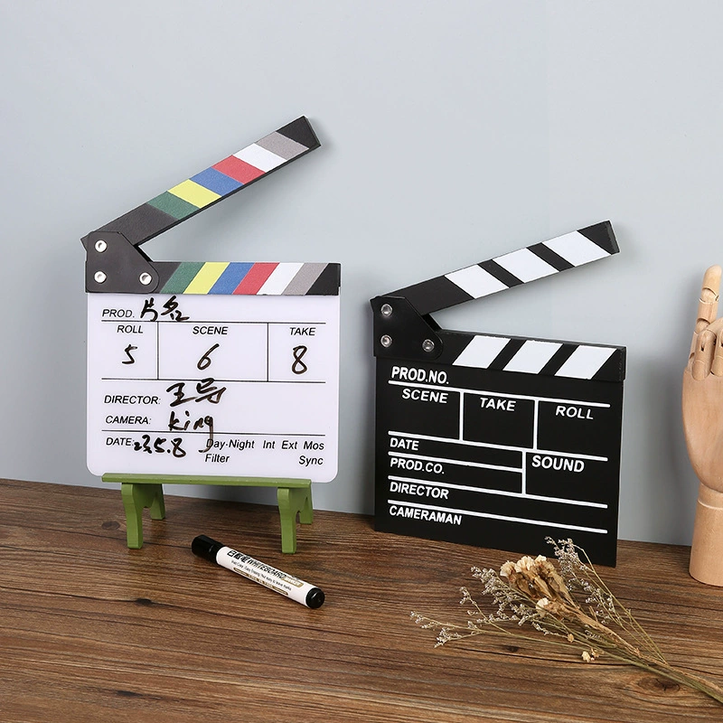 Большая и маленькая доска режиссера художественные украшения хлопушка с бело-черной акриловой плитой киноклюшка оптовый производитель реквизита для съёмок