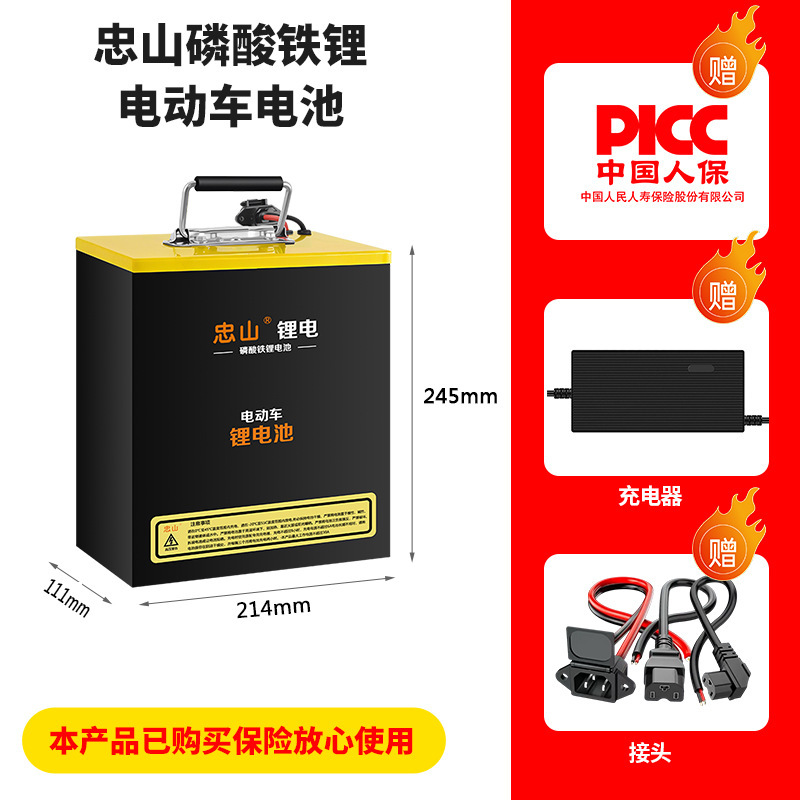 电动车锂电池60V磷酸铁锂外卖车通勤上班跑单家用车电摩长续航|undefined