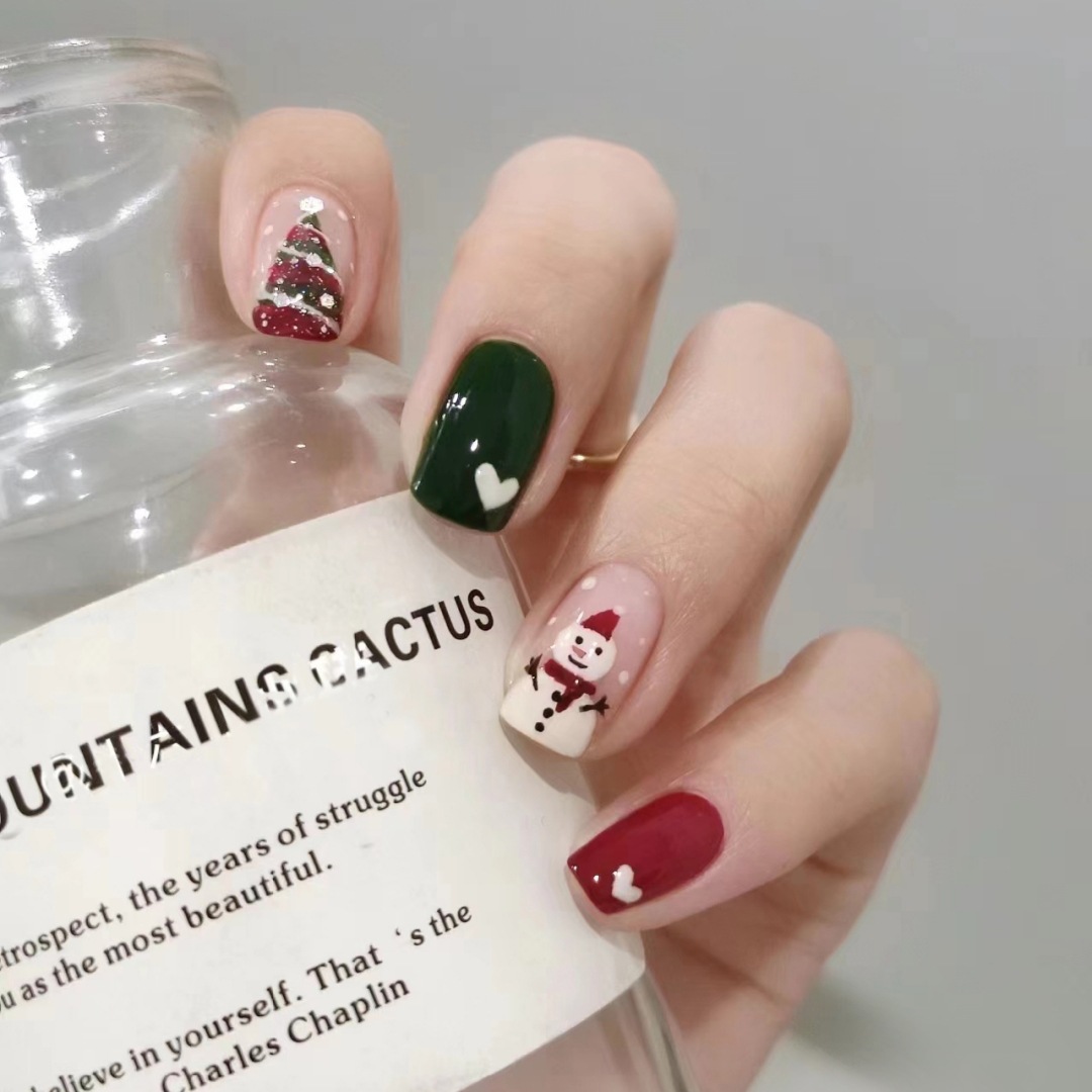 Christmas cute short nail stickers