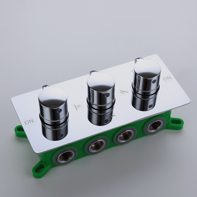 Wall-type concealed bathroom shower faucet with embedded box mixing valve concealed embedded cold and hot switch copper valve body