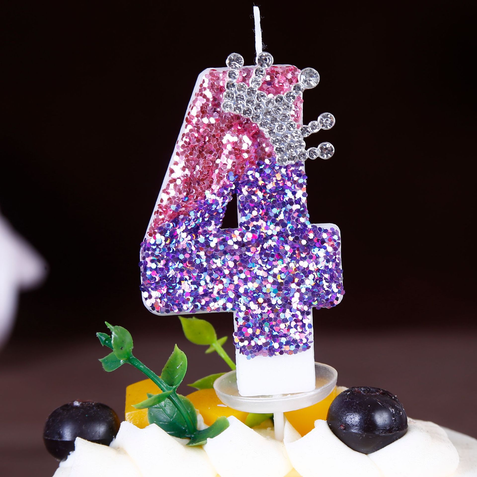 Vela de cumpleaños digital que cambia de color Princess Crown pastel de cumpleaños plug-in vela decoración Amazon AliExpress exclusivo