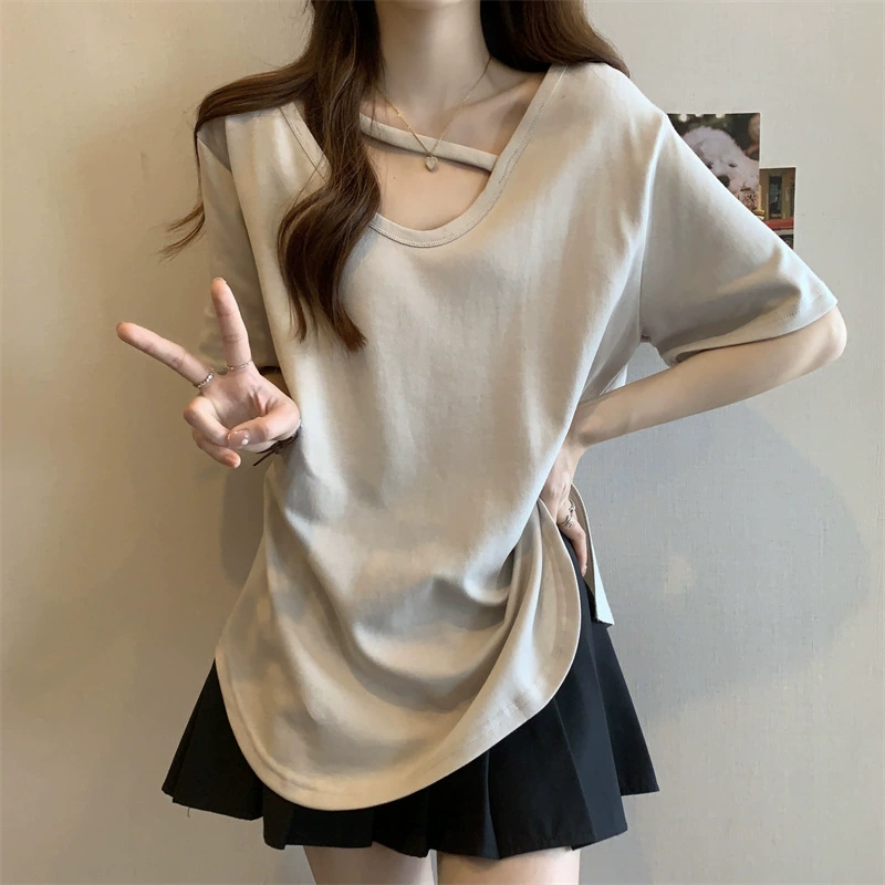 Летняя модная одежда, футболка, плюс сайз, oversize, с коротким рукавом