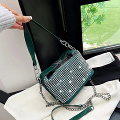 2024新款燙鑽手提斜跨包多用女包插鎖包包鑽石包大王鑽女包鏈條包