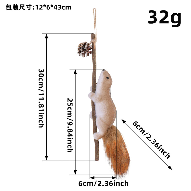 跨境圣诞泡沫小松鼠桌面摆件创意圣诞节仿真松鼠挂件圣诞树装饰品|undefined