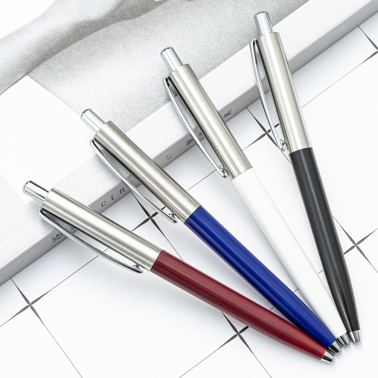 Fuente de fabricación de metal de aluminio bolígrafo bolígrafo de promoción de oficinas comerciales bolígrafo de firma bolígrafo de pulsación bolígrafo