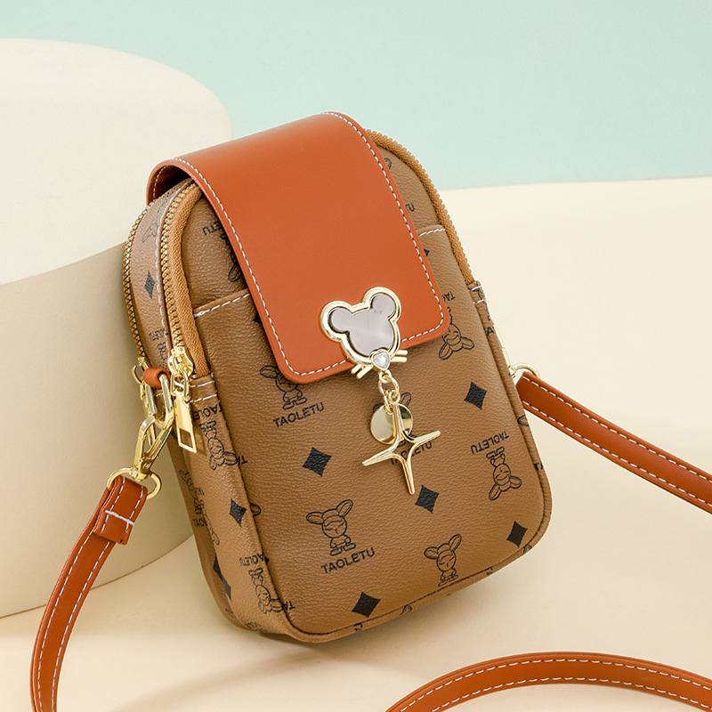 Women's Bag 2024 Summer New Arrival Chain Bag All-Match Vertical Mobile Phone Bag Fashionable Shoulder Crossbody Bag Key Coin Purse