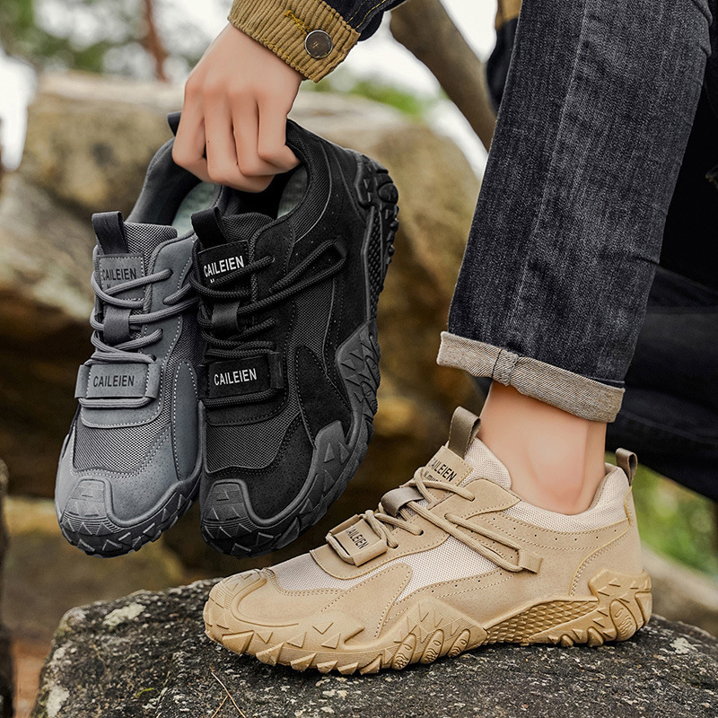 Labor Protection Shoes for Men, Autumn New Style, Breathable Work Shoes for Construction Sites, Non-Slip, Wear-Resistant, Sports and Leisure Hiking Shoes for Men