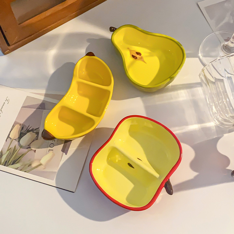 High-value Fruit-shaped Ceramic Dish Household Dining Table Fun Snack Dish Dish Food Plate Fruit Plate