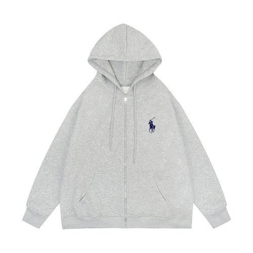 Women's Casual Open Hooded Sweatshirt with Print and Zipper, Loose Fit, Large Size, English Style