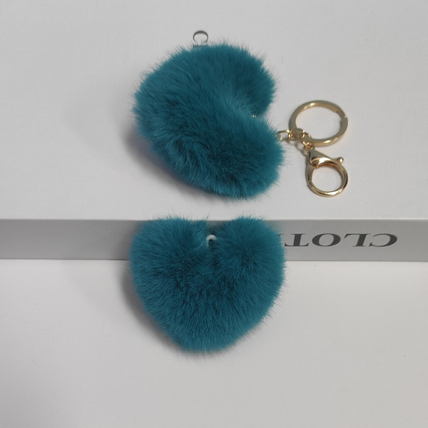 Fashionable plush keychain heart shaped heart-shaped
