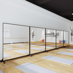 Household Removable Dance Full-length Mirror Fitness Yoga Floor-standing Wheeled Large Mirror Live Broadcast Selfie Dance Mirror