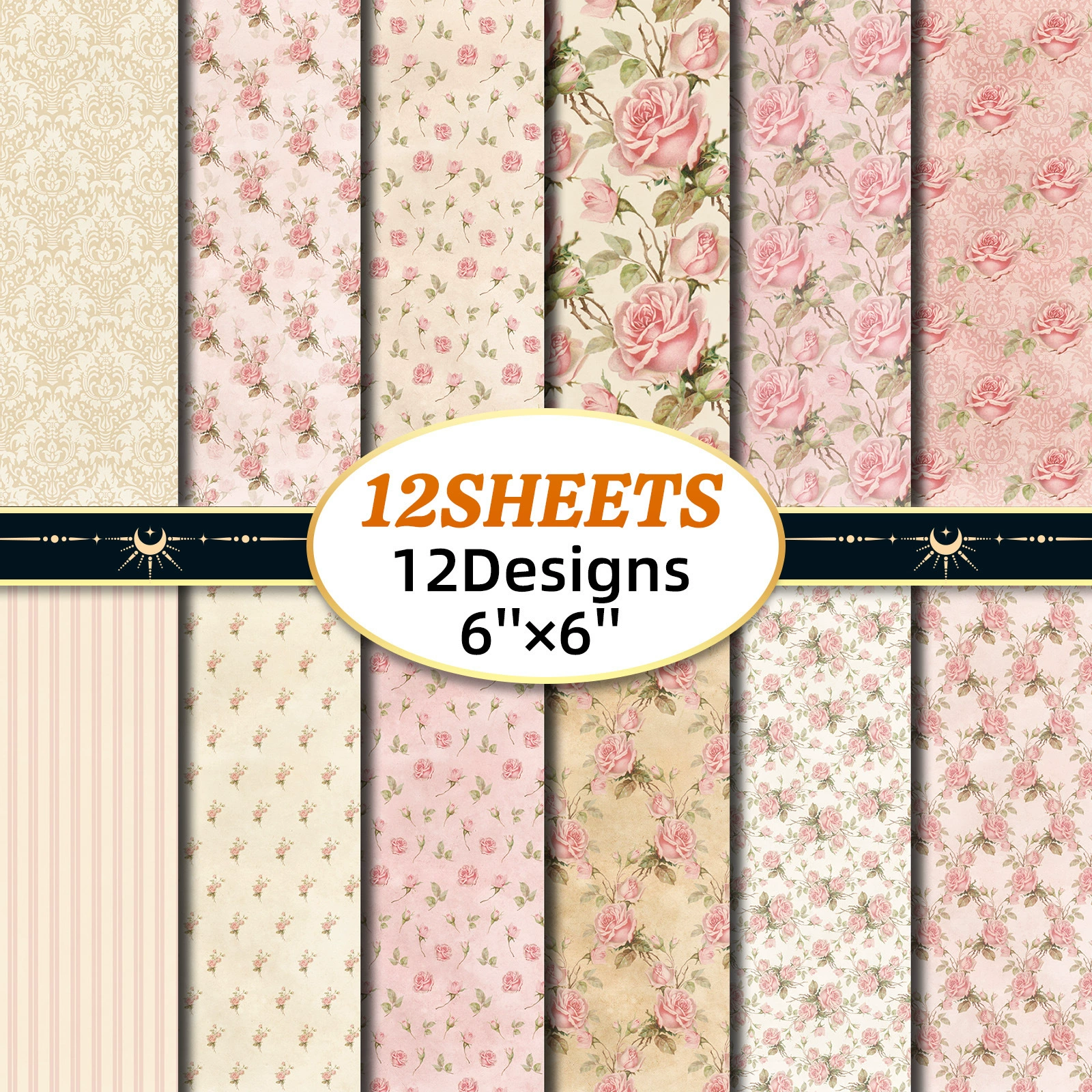 12 листов/пакет DIY фотоальбом вырезка из бумаги бумажный материал из розовой розы с рисунком на день Святого Валентина фоновая бумага