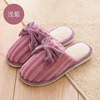 Winter home cotton slippers autumn and winter warm Korean version of the bow simple home cute men and women lovers slippers wholesale