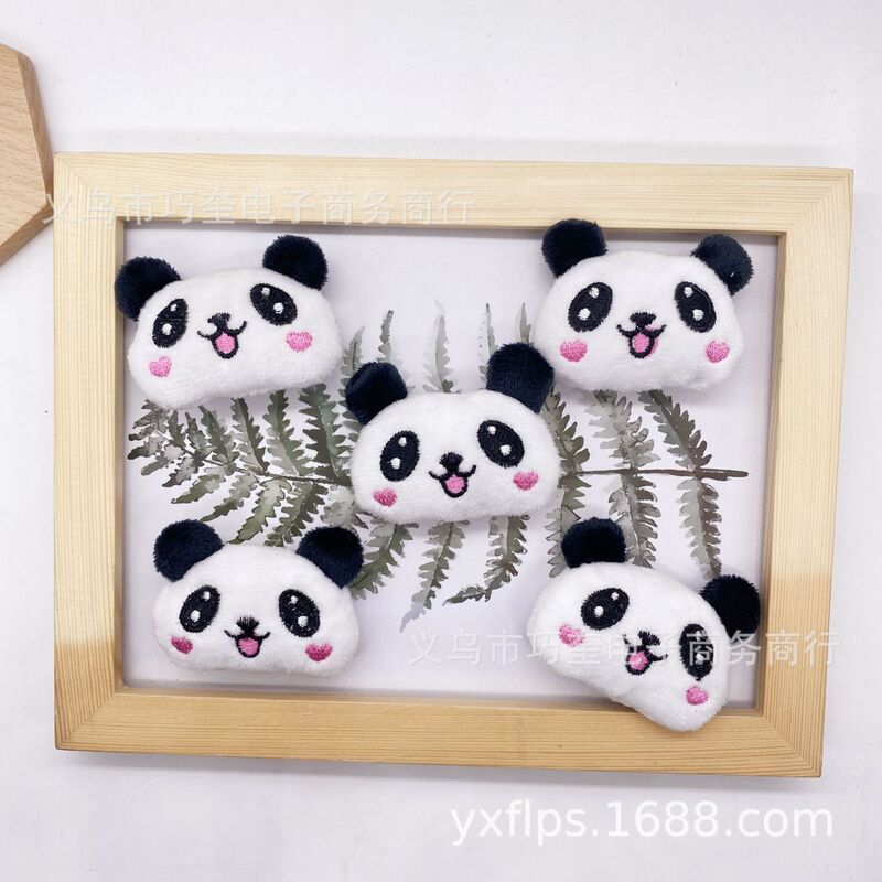 Cartoon plush cute love panda brooch bag pin socks accessories children's clothing headband brooch accessories