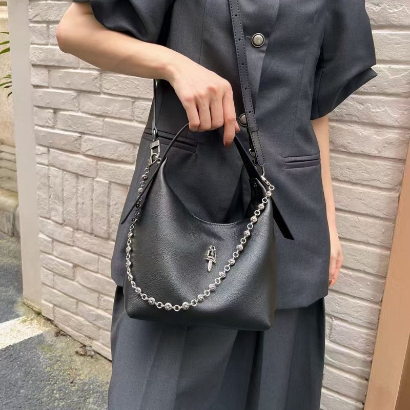 女性用バッグ新しいスタイルクローハート本革チェーン脇の下バッグハイエンド大容量シングルショルダークロスボディバッグハンドバッグ|undefined