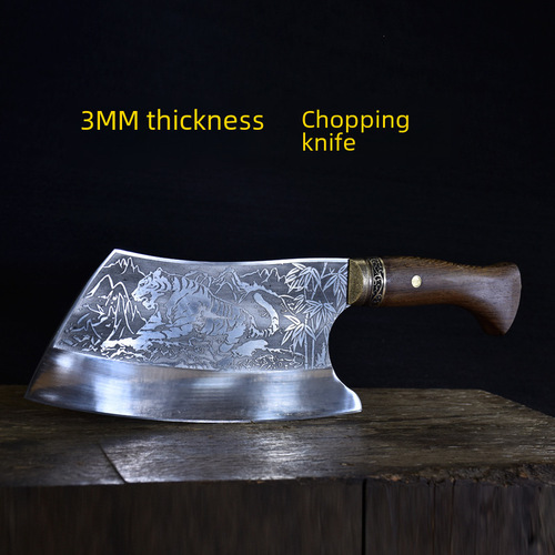 A handmade forged carving knife with patterns, a bone-cutting chef's knife, a household kitchen knife, drop shipping one piece.