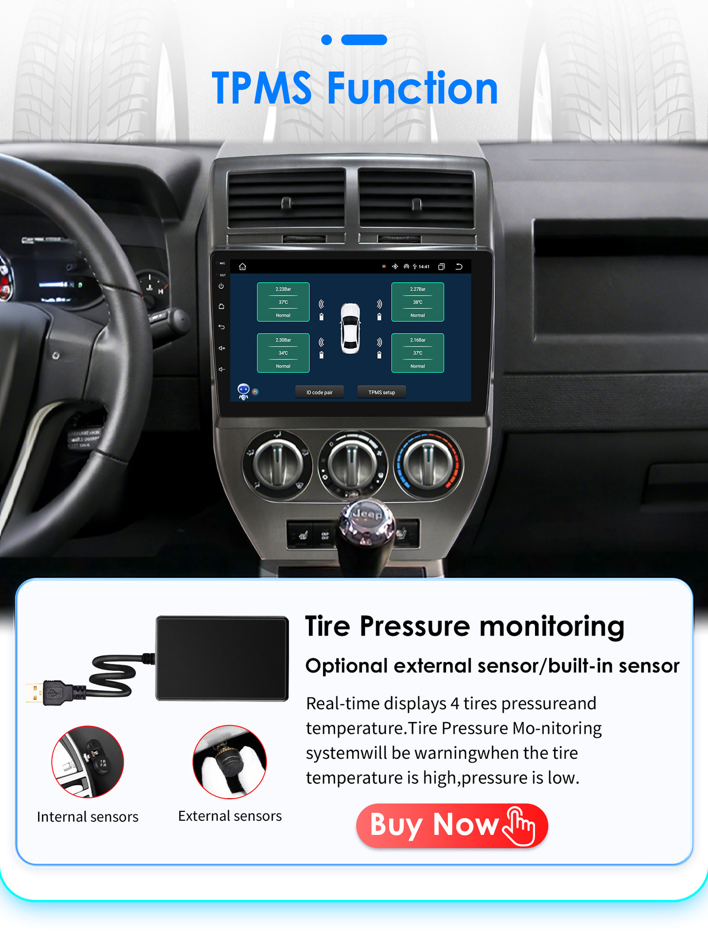 Suitable for Jeep Compass 07-09 Car Android Large-Screen Navigation System Gps All-In-One Device