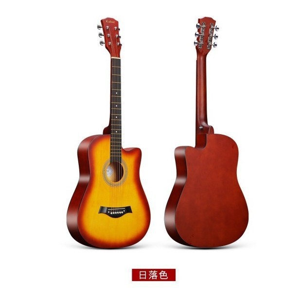 Guitarra de fábrica, guitarra folk, instrumento musical, guitarra folk de madera de 38 pulgadas, guitarra de tilo con mango de fibra de carbono.