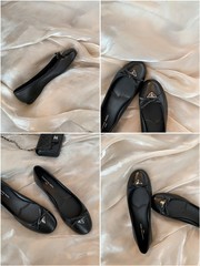 即在庫あり！ ！スー・インインと同じスタイルの三角ロゴリボンフラットバレエシューズ女性用浅口シングルシューズ春秋
