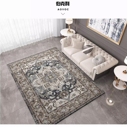 American-style vintage Persian living room and bedroom rug—full-area bedroom rug, floor cushion for reading, anti-cold, soft and comfortable.